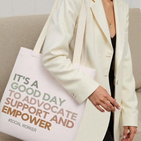 Social Workers Tote Bag Canvas Appreciation Gift for Life Support - Picture 5 of 6